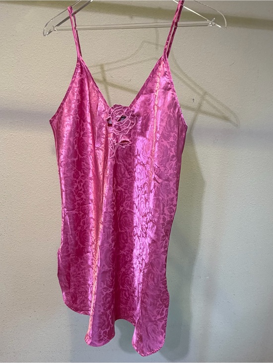 TJW by Mervyns Other - Silky Pink Floral Lace-Trim Cami Slip Dress Nightgown